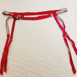 Victoria Secret Bling Rhinestone Red Garter Belt